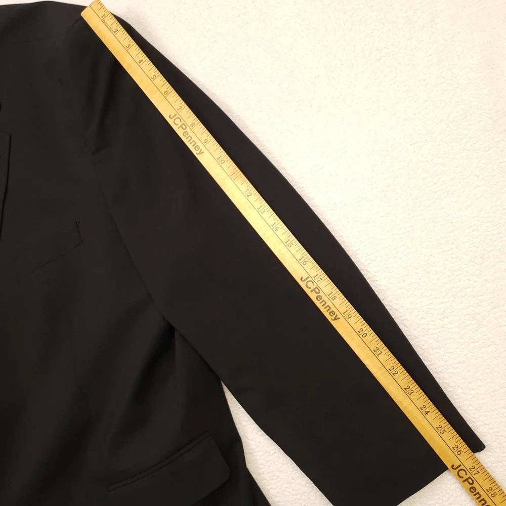 Oak Hill Suit Jacket Mens 56 Long Black Wool Blend Stretch Blazer Big & Tall
